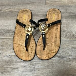 Michael Kors Black and Gold Sandals
